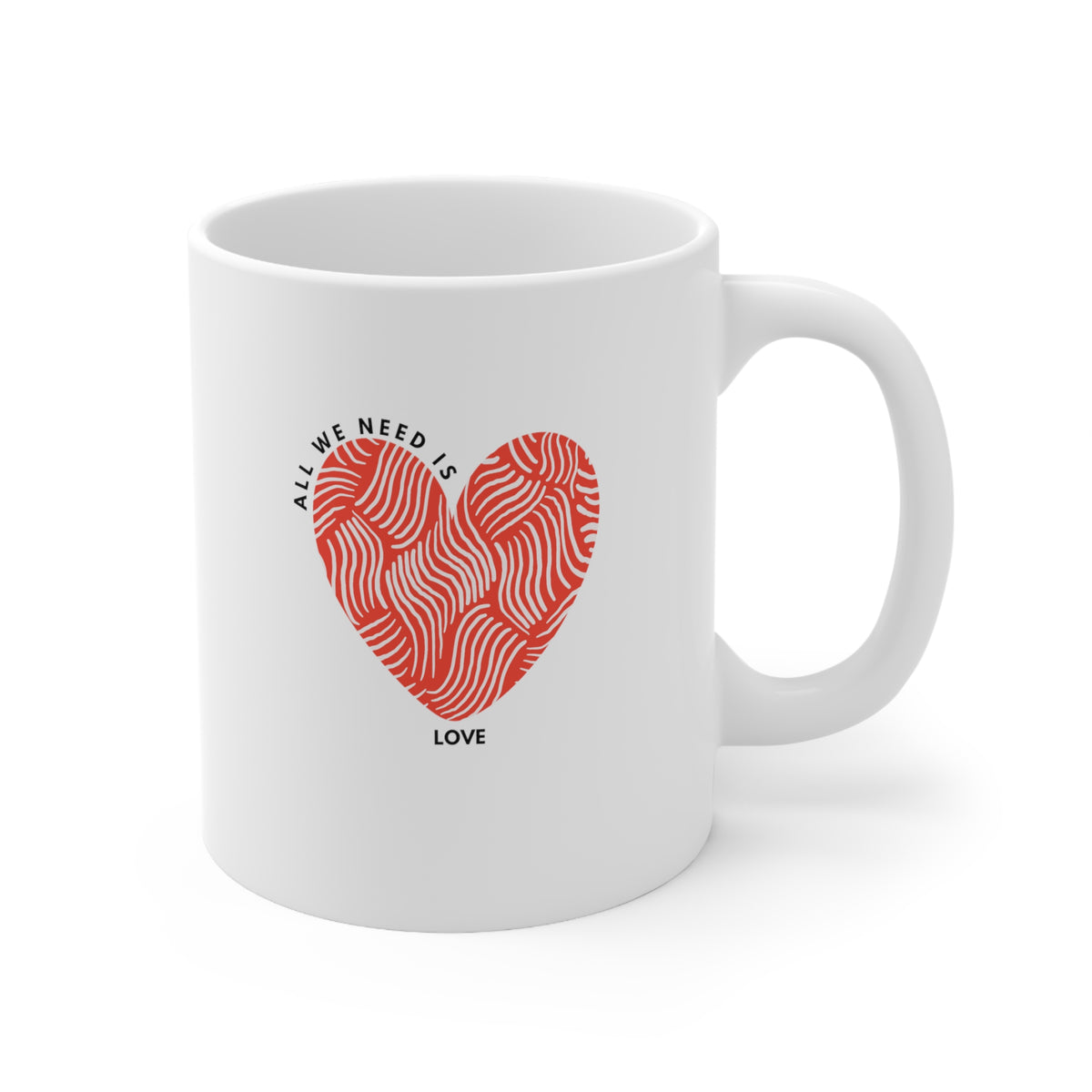 all we need is love white 11oz coffee mug with red heart valentine day heart cup - my comfy clothing