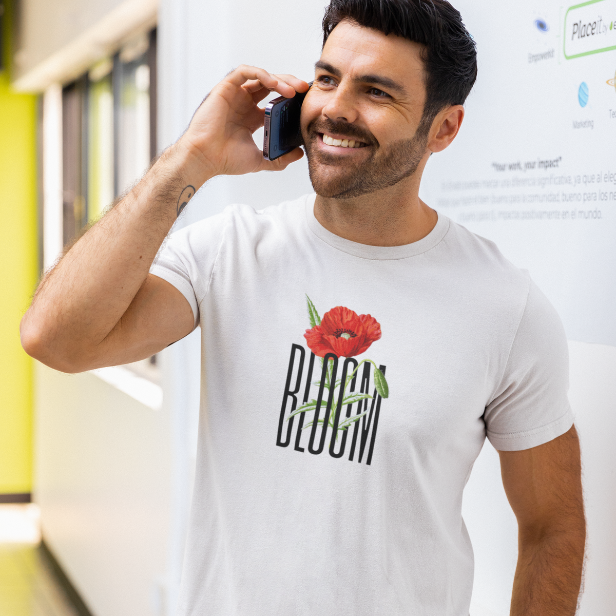 flower bloom white short sleeve essential  t-shirt - my comfy clothing