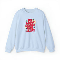 cute blue tee shirt - do what makes you happy trendy text on crewneck sweatshirt - my comfy clothing