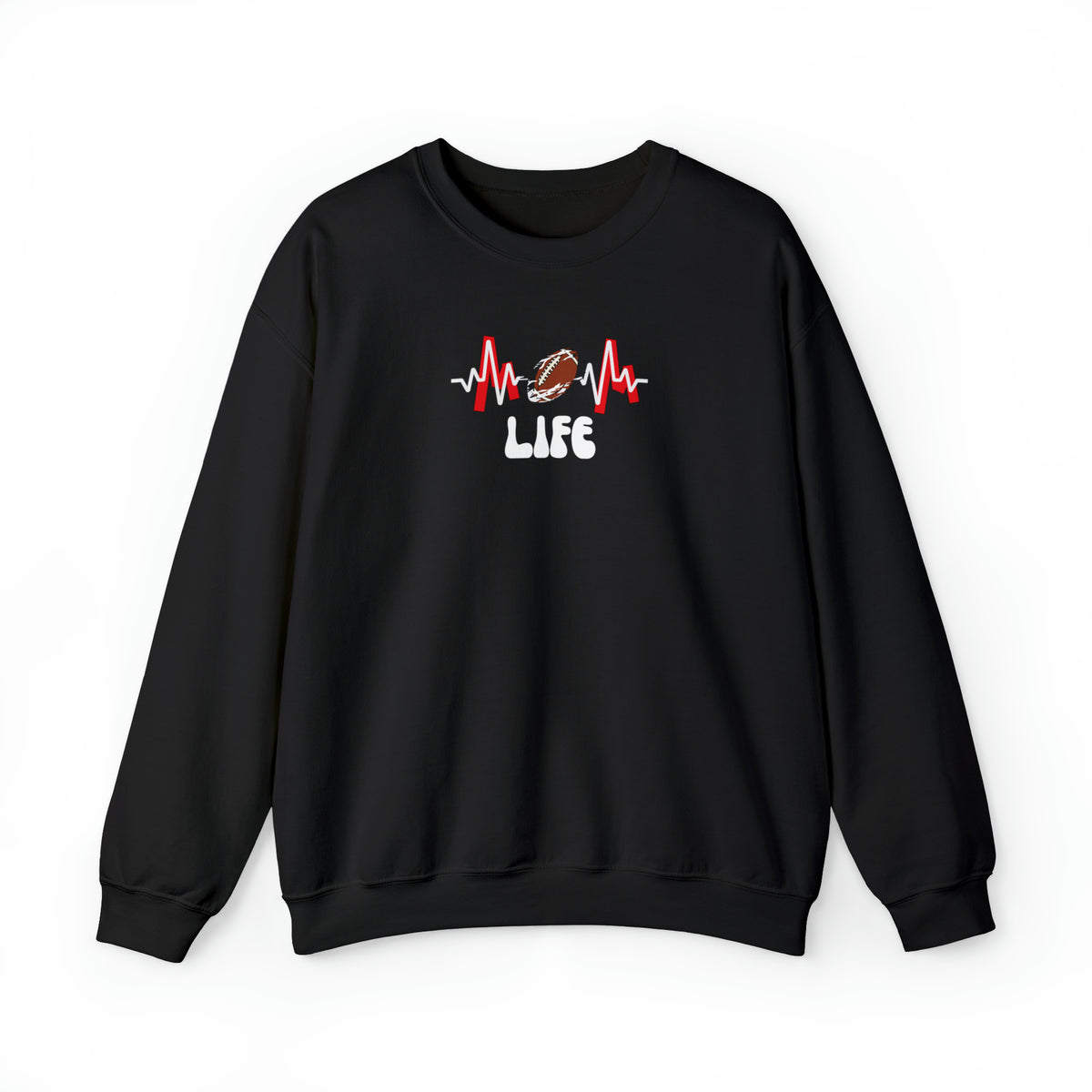 In My Football Mom Era Life Black crewneck Sweatshirt  - My Comfy Clothing