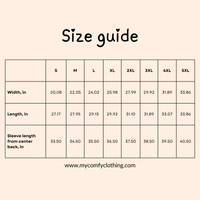 Size chart for Gildan 18500 Hoodie sweatshirt with kangaroo pockets