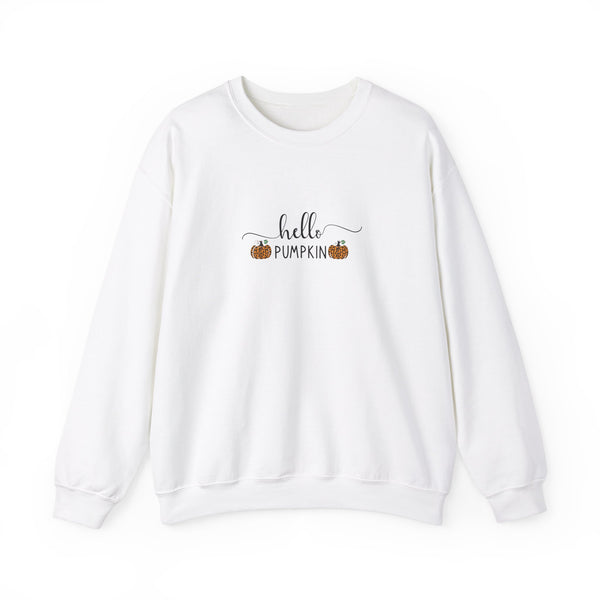 Hello pumpkin long sleeve white sweatshirt for halloween - my comfy clothing