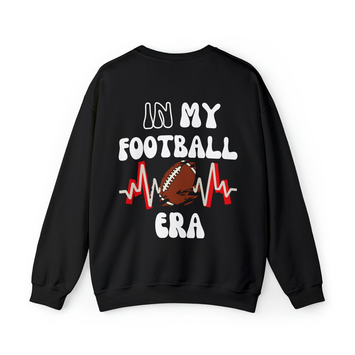 In My Football Mom Era Life Black crewneck Sweatshirt  - My Comfy Clothing