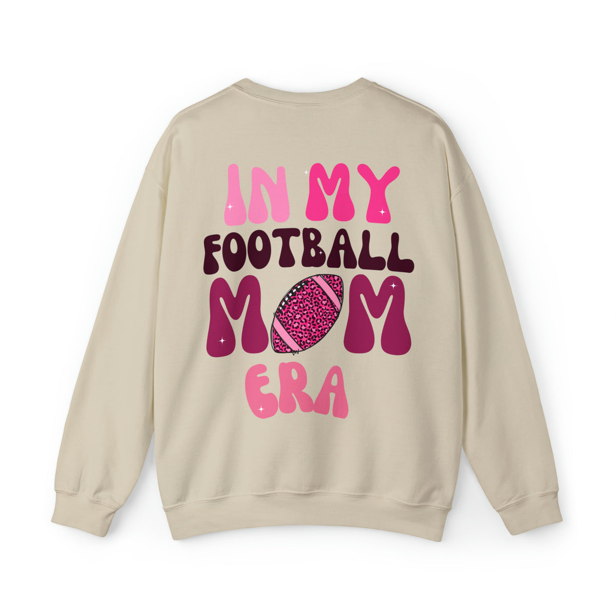 In my football mom era pink color text on beige sweatshirt - My comfy clothing