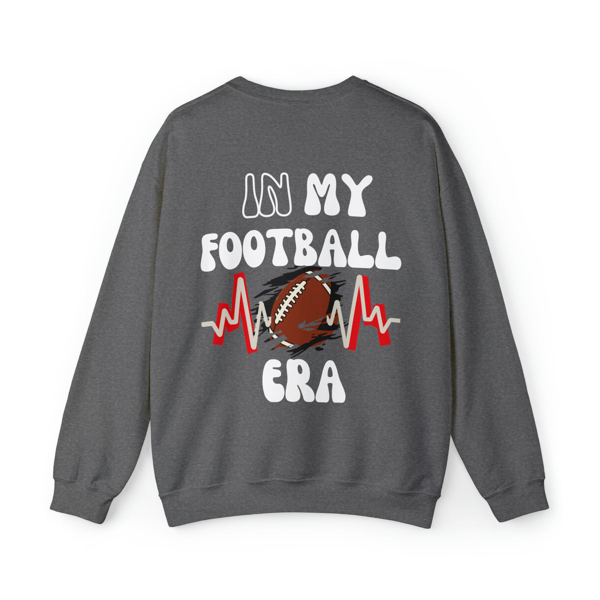 In My Football Mom Era Life grey crewneck Sweatshirt  - My Comfy Clothing