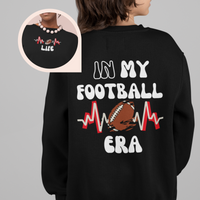 In My Football Mom Era Life Black crewneck Sweatshirt  - My Comfy Clothing