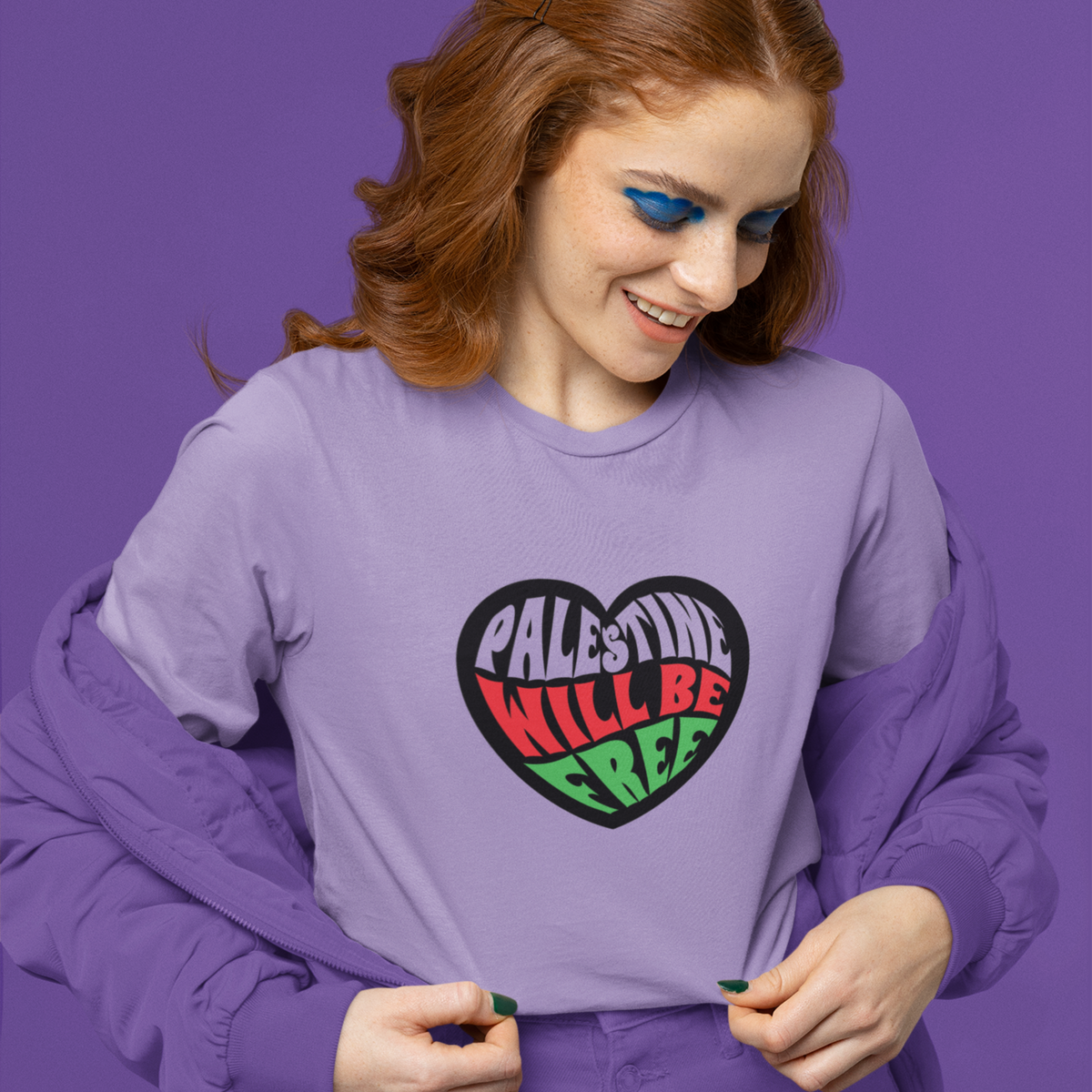 Palestine will be free purple long sleeve cause shirt - my comfy clothing