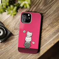 Cute Glossy iPhone Case  with cat picture. Case is compatible with all iPhone models