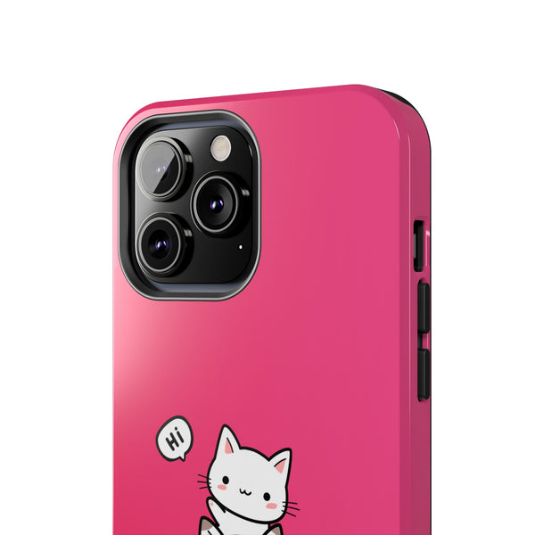 Cute Glossy iPhone Case  with cat picture. Case is compatible with all iPhone models