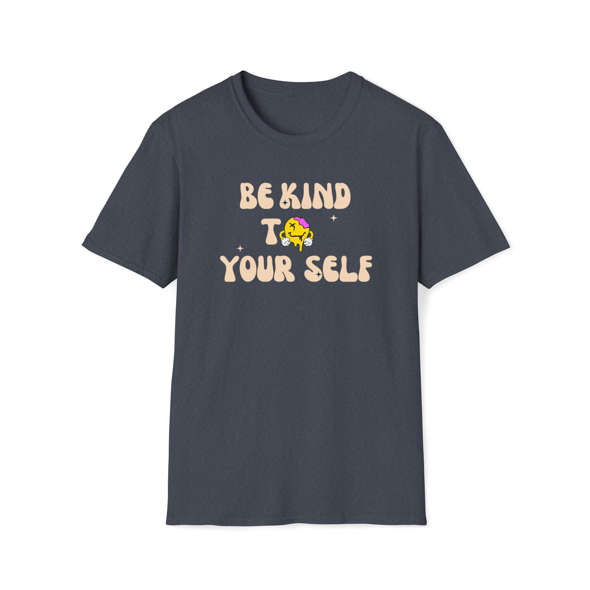 positive affirmation be kind to yourself dark grey short sleeve t-shirt - my comfy clothing