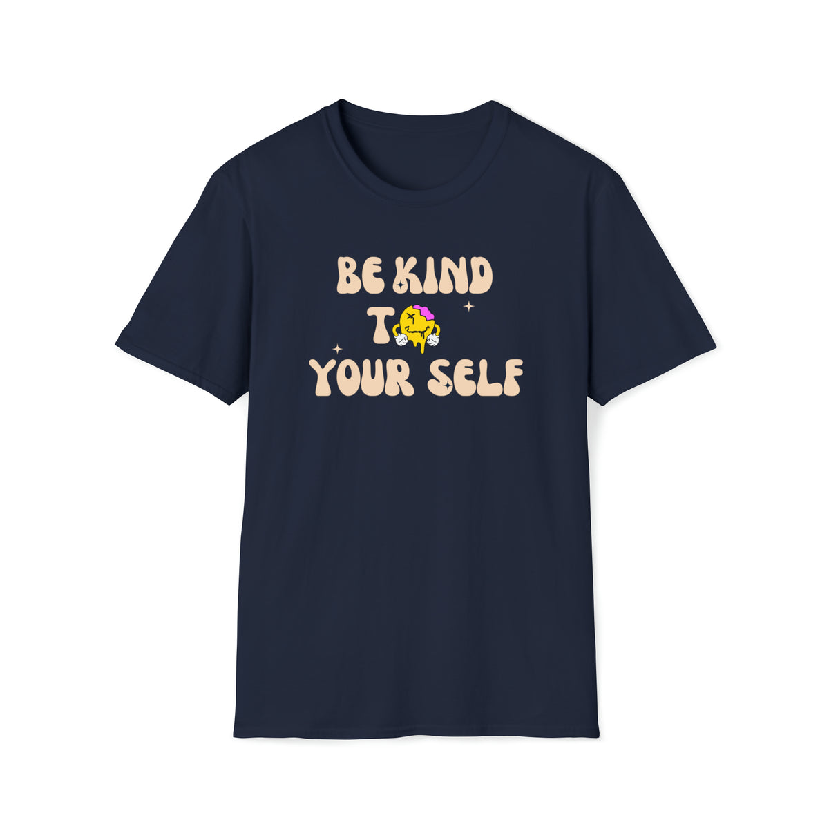 positive affirmation be kind to yourself navy blue short sleeve t-shirt - my comfy clothing