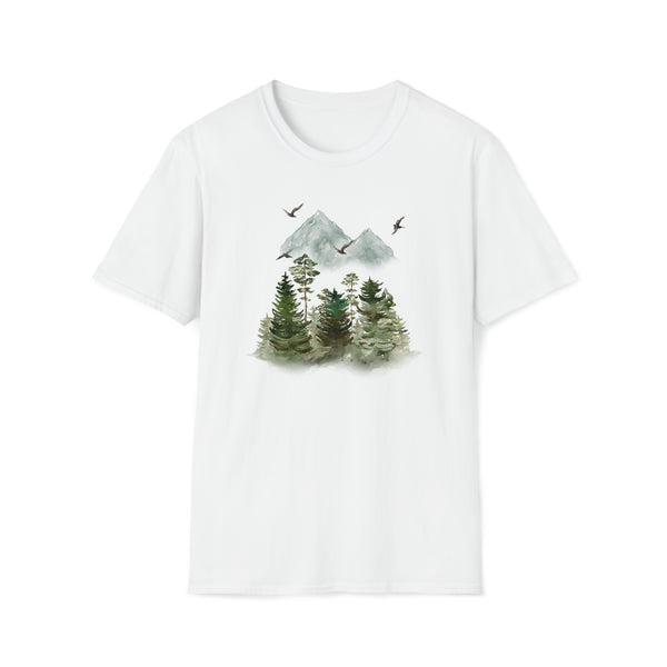 beautiful nature and mountains white tee shirt for nature lovers - my comfy clothing