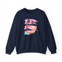 personalized face picture navy blue unisex crewneck sweatshirt - my comfy clothing