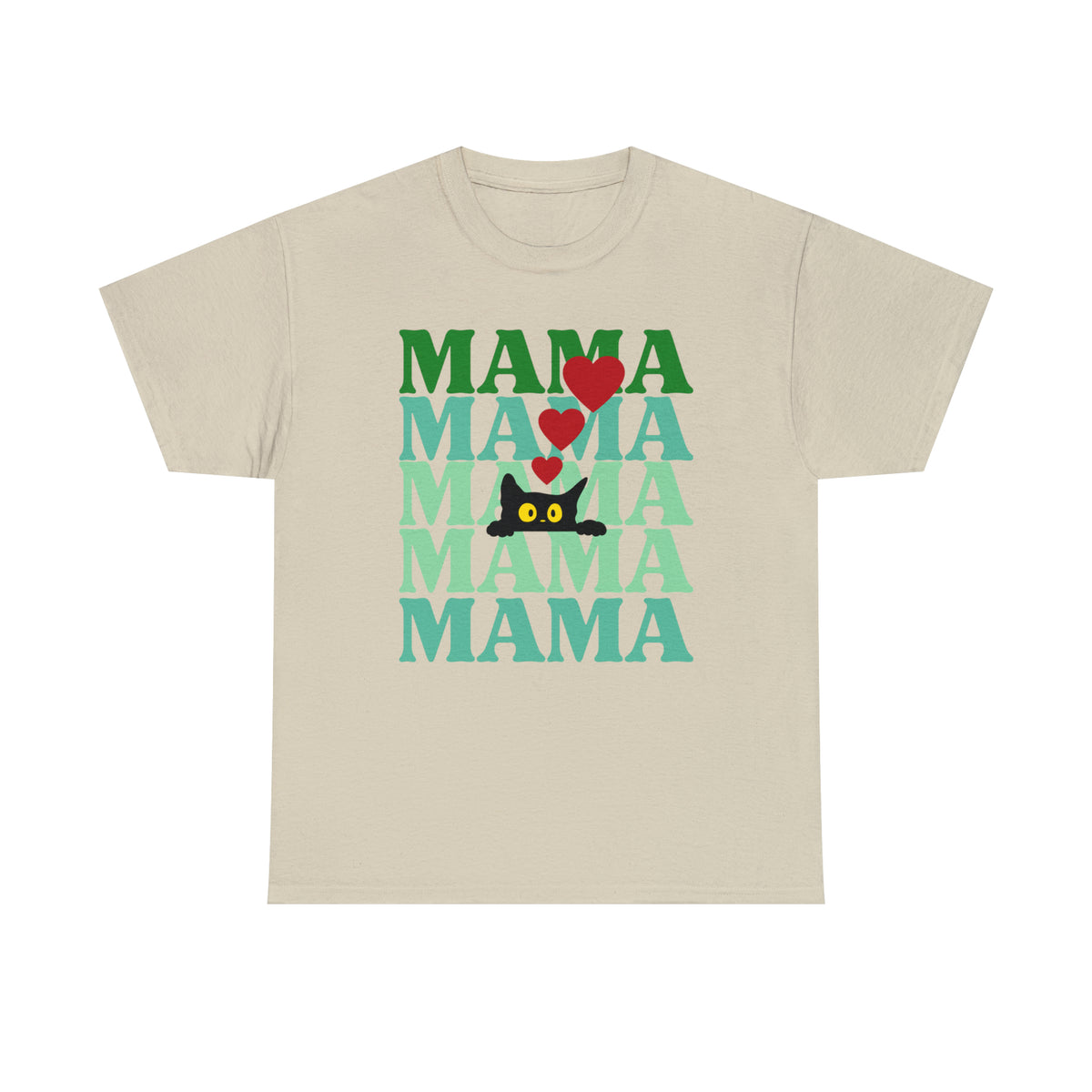 cat mama beige t-shirt for cat lovers - my comfy clothing