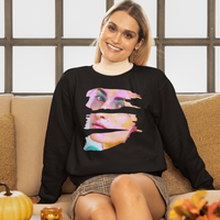 personalized graphic picture on black crewneck unisex sweatshirt - my comfy clothing