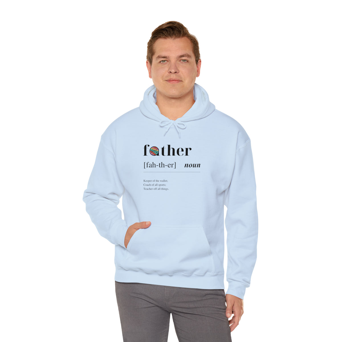 fathers day gift father definition long sleeve blue hoodie - my comfy clothing