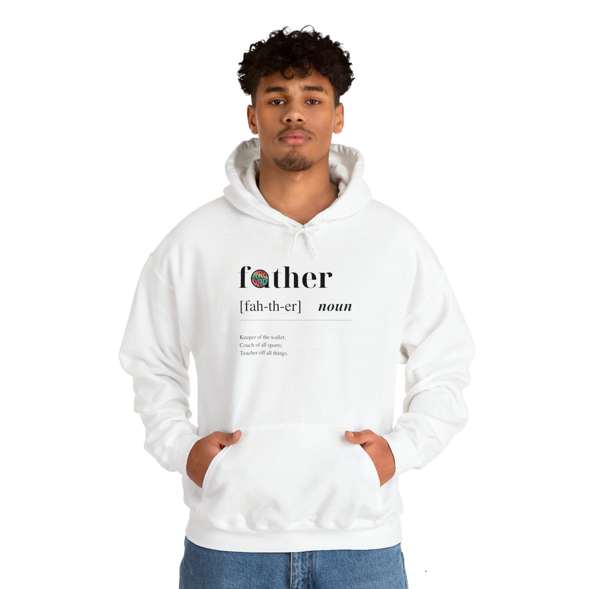 fathers day gift father definition long sleeve white hoodie - my comfy clothing