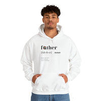 fathers day gift father definition long sleeve white hoodie - my comfy clothing