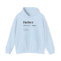 blue hoodie for fathers day with wide front pockets fathers day gift father definition long sleeve white hoodie - my comfy clothing