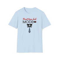 light blue t-shirt first time dad mode on shirt for first time dads gift - my comfy clothing