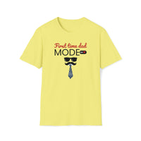 light yellow tshirt first time dad mode on t-shirt for dads gift for first time dad - my comfy clothing