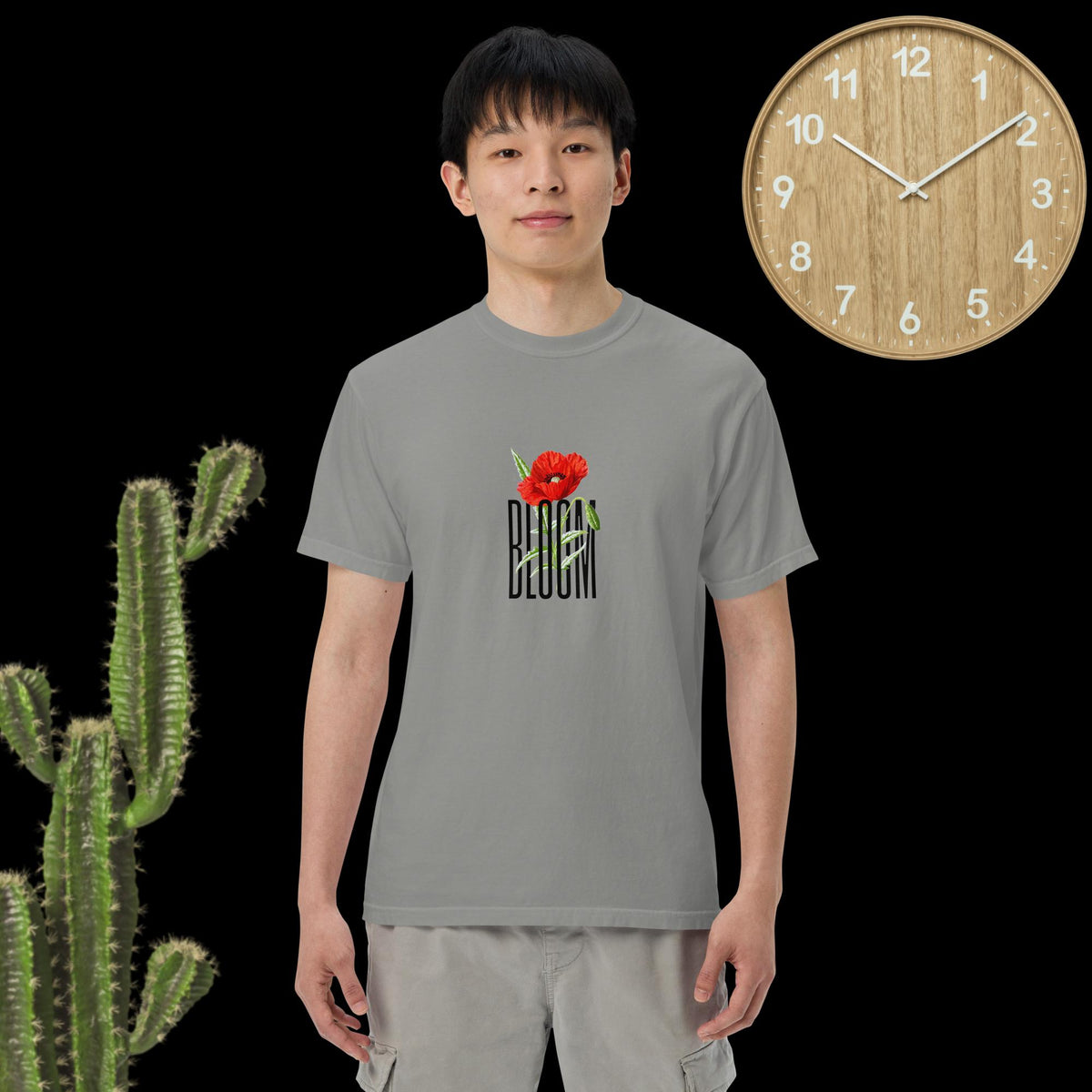 Flower bloom grey short sleeve essential tshirt for her him - my comfy clothing