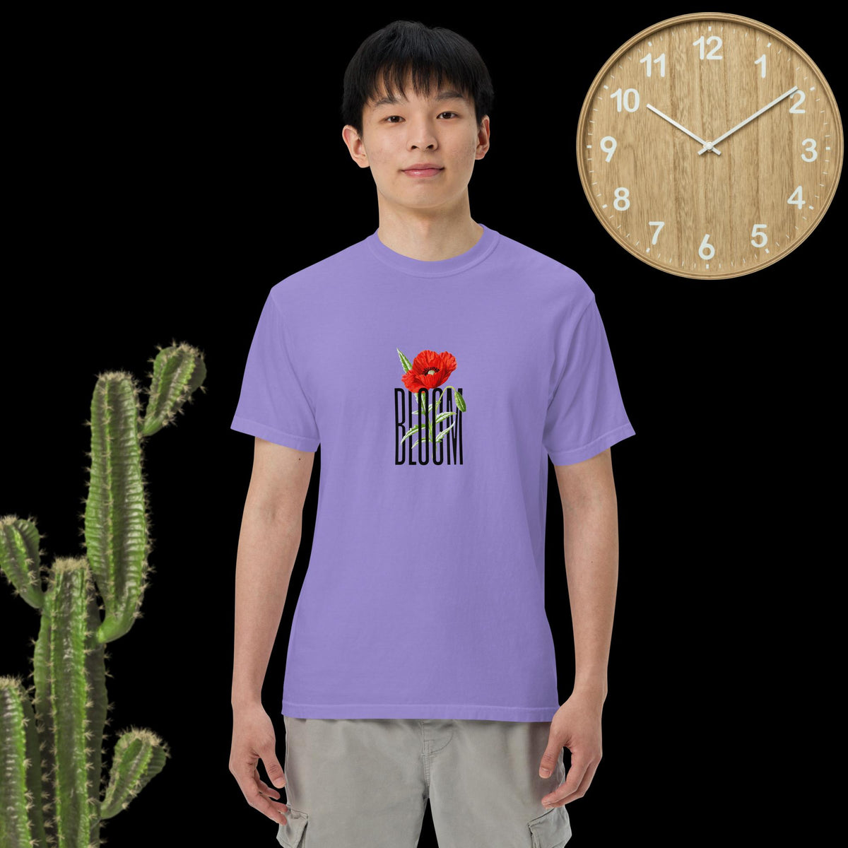 Flower bloom violet purple short sleeve essential shirt for her him - my comfy clothing