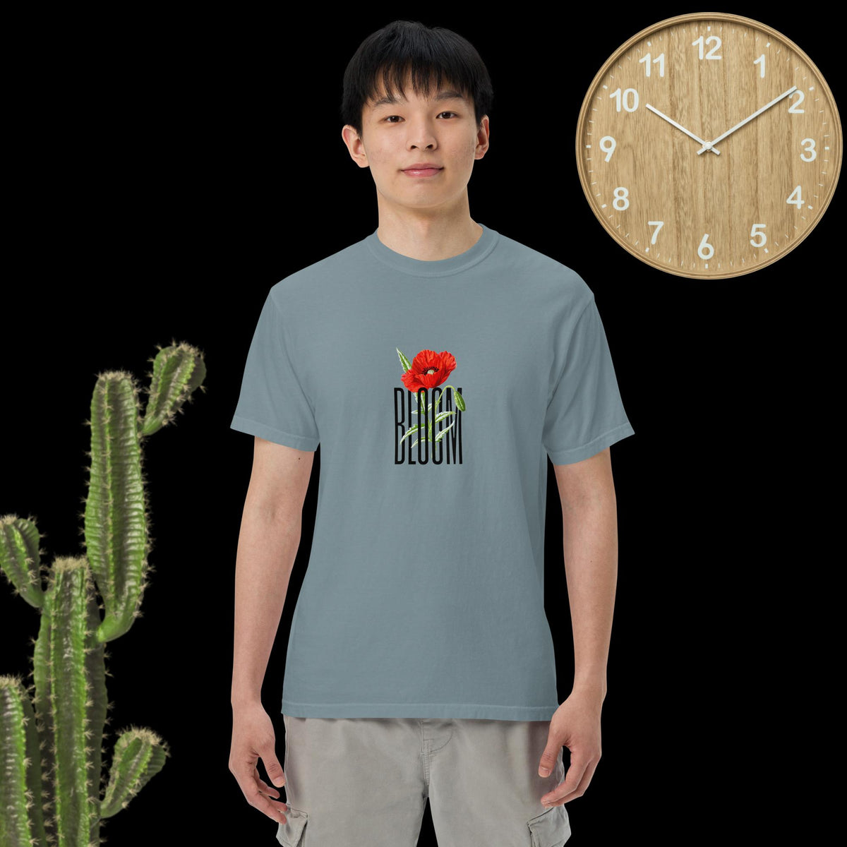 Flower bloom ice blue short sleeve essential tee shirt for her him - my comfy clothing