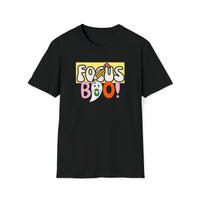 focus boo halloween cute spooky unisex soft black t-shirt for teachers - my comfy clothing