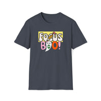 focus boo halloween cute spooky unisex soft grey t-shirt for teachers - my comfy clothing