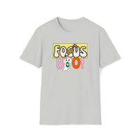 focus boo halloween cute spooky unisex soft ash grey t-shirt for teachers - my comfy clothing