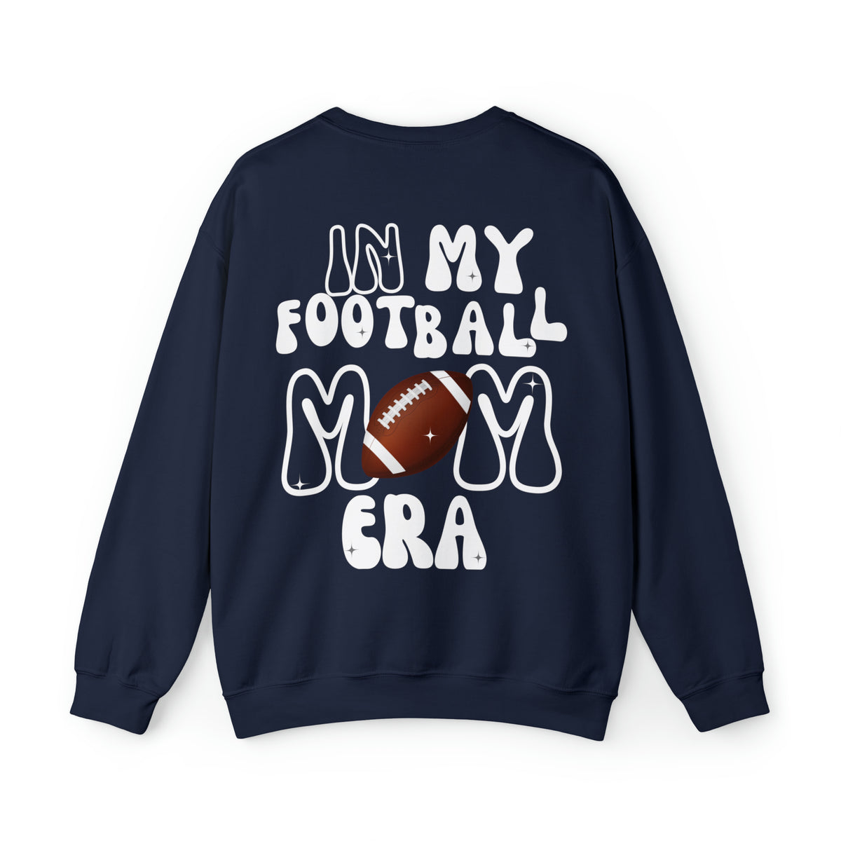 oversized mom era football navy blue crewneck sweatshirt - my comfy clothing 