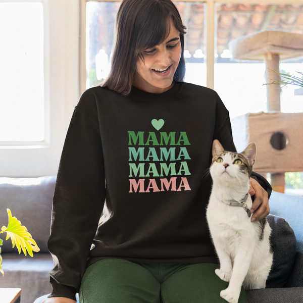 happy mama black sweatshirt for happy mother's day - my comfy clothing