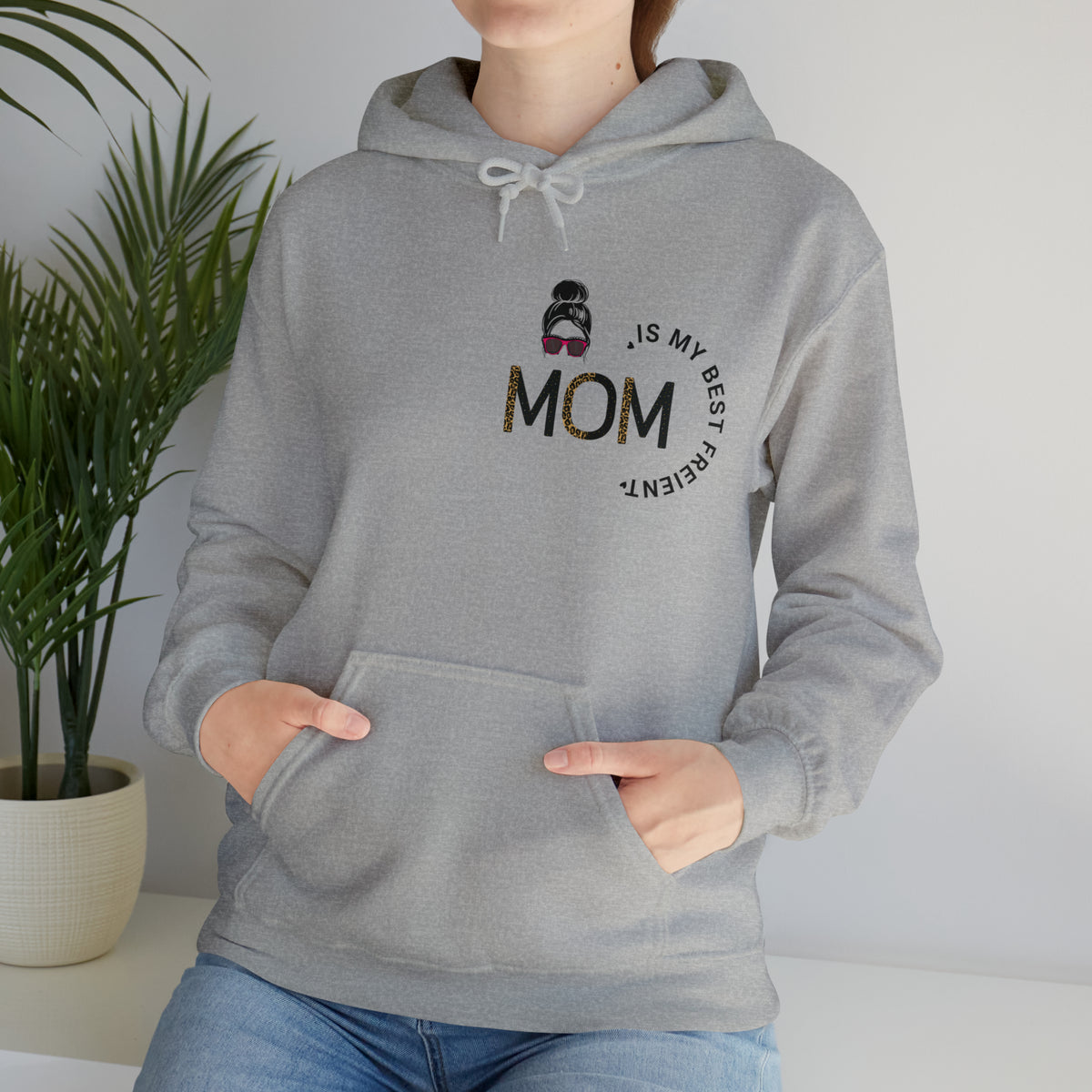 mom is my best friend mothers day gift long sleeve grey hoodie - my comfy clothing