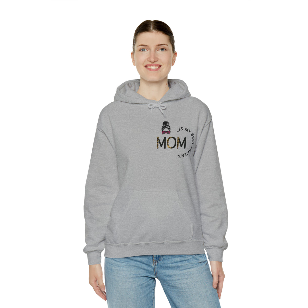 mom is my best friend mothers day gift long sleeve grey hoodie - my comfy clothing