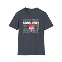 palestine watermelon slice good vibes grey cotton tee shirt - my comfy clothing