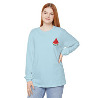 Palestine watermelon blue long sleeve shirt - my comfy clothing 