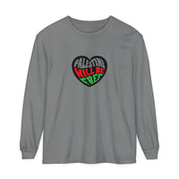 palestine will be free grey  long sleeve shirt - my comfy clothing