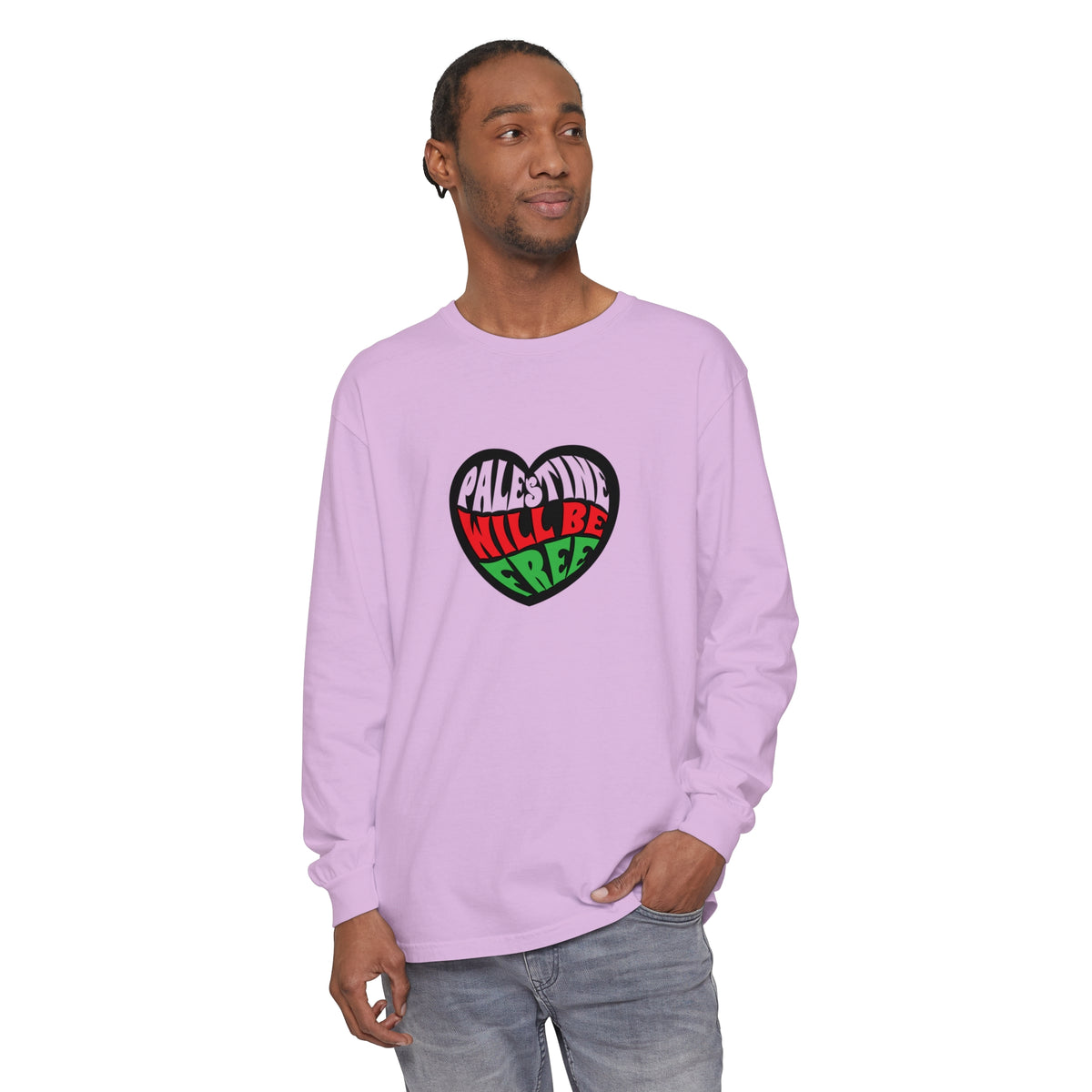 palestine will be free purple orchid  long sleeve shirt - my comfy clothing