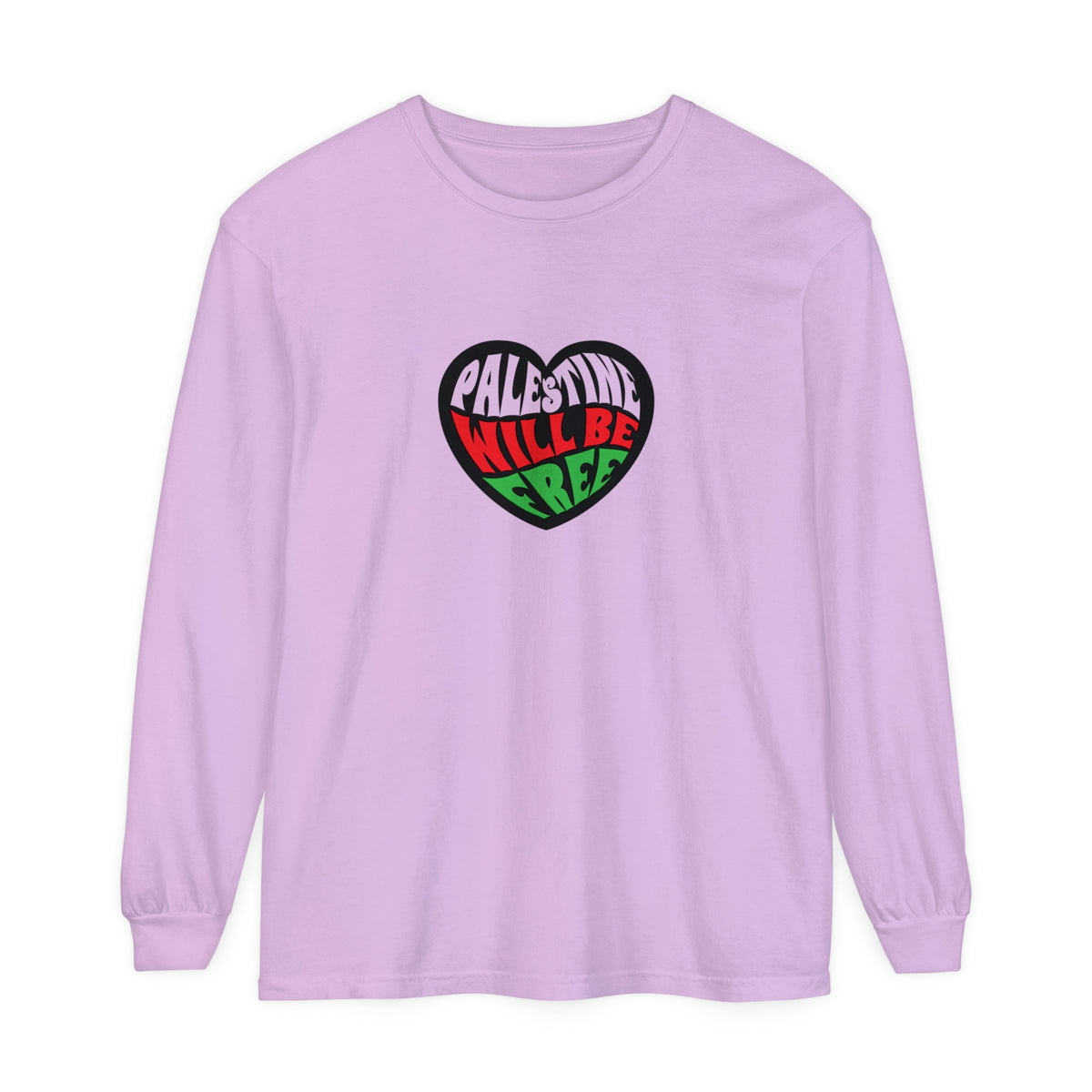 palestine will be free purple orchid  long sleeve shirt - my comfy clothing