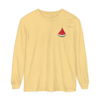 palestine watermelon yellow long sleeve shirt - my comfy clothing