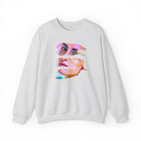 personalized face picture on ash grey unisex crewneck sweatshirt - my comfy clothing