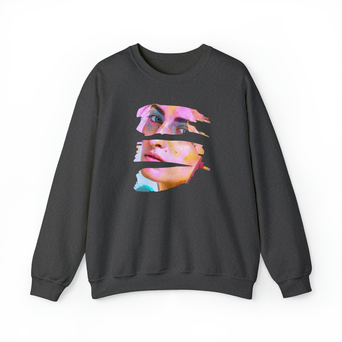 personalized face picture grey gray unisex crewneck sweatshirt - my comfy clothing