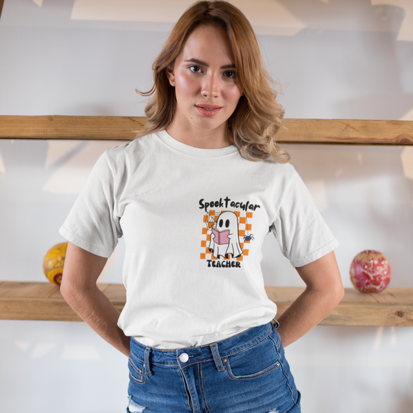 spooktackular ghost halloween white t-shirt - my comfy clothing