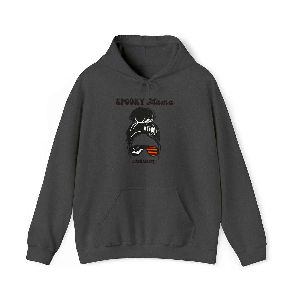 spooky halloween mom mama charcoal grey dark grey hoodie with pockets - my comfy clothing