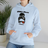 spooky halloween mom mama blue hoodie with pockets - my comfy clothing