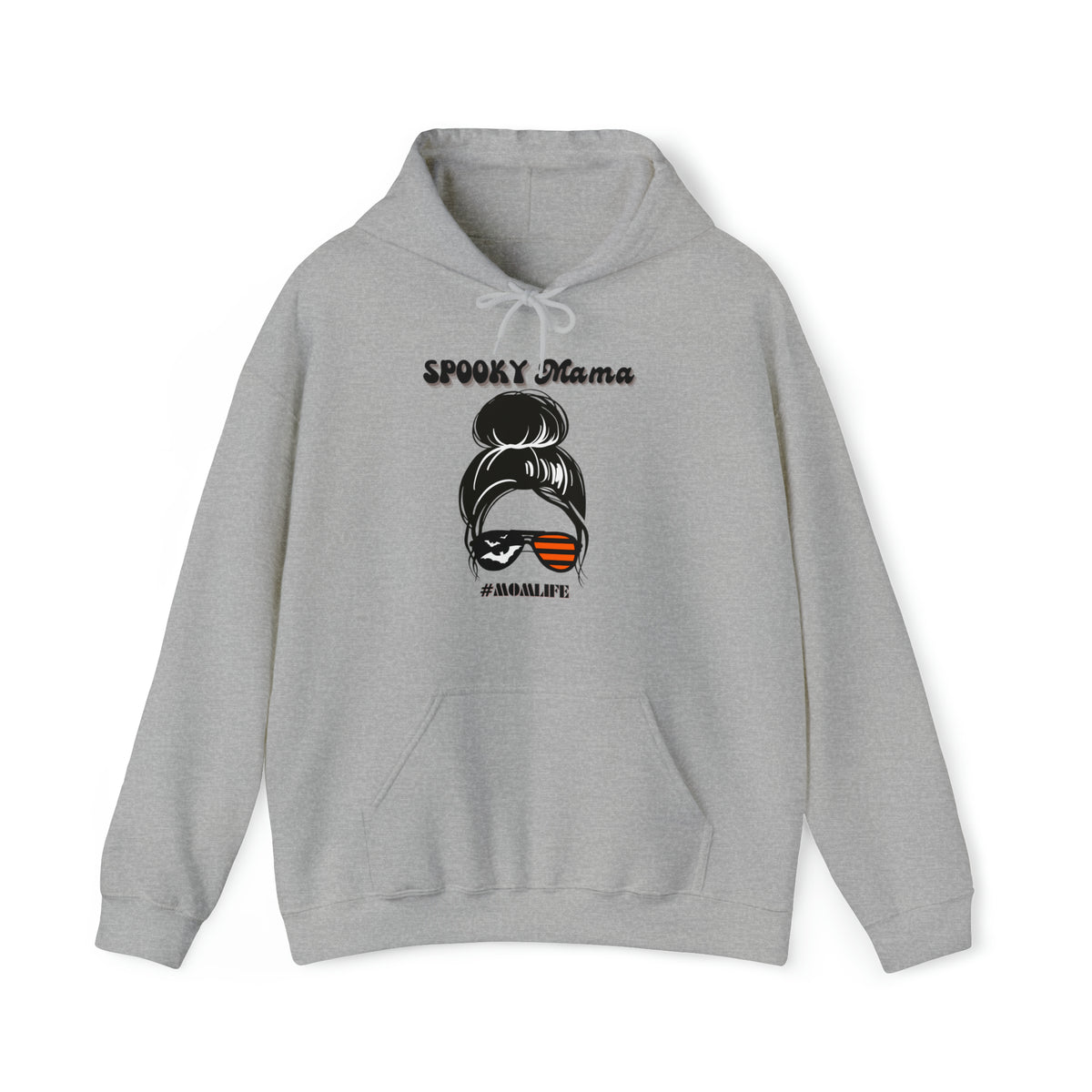 spooky halloween mom mama grey hoodie with pockets - my comfy clothing