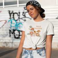 mushroom stay groovy mushroom flowers unisex soft white t-shirt - my comfy clothing