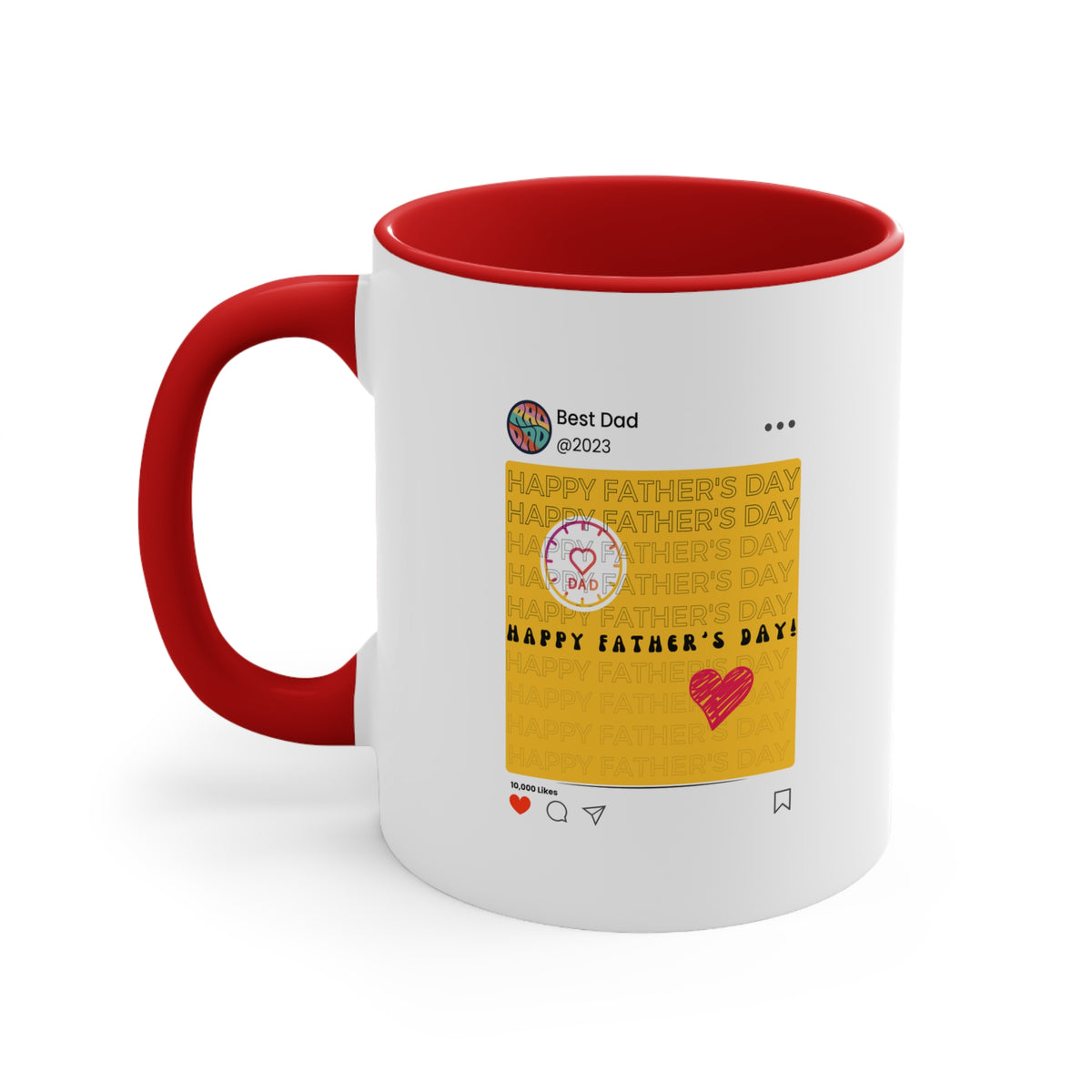 best dad fathers day gift two tone red and white coffee 11oz mug - my comfy clothing