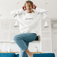 In my mom era vintage white unisex crewneck sweatshirt - my comfy clothing